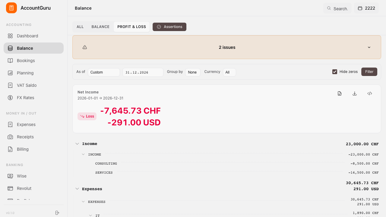 Profit and Loss Statement