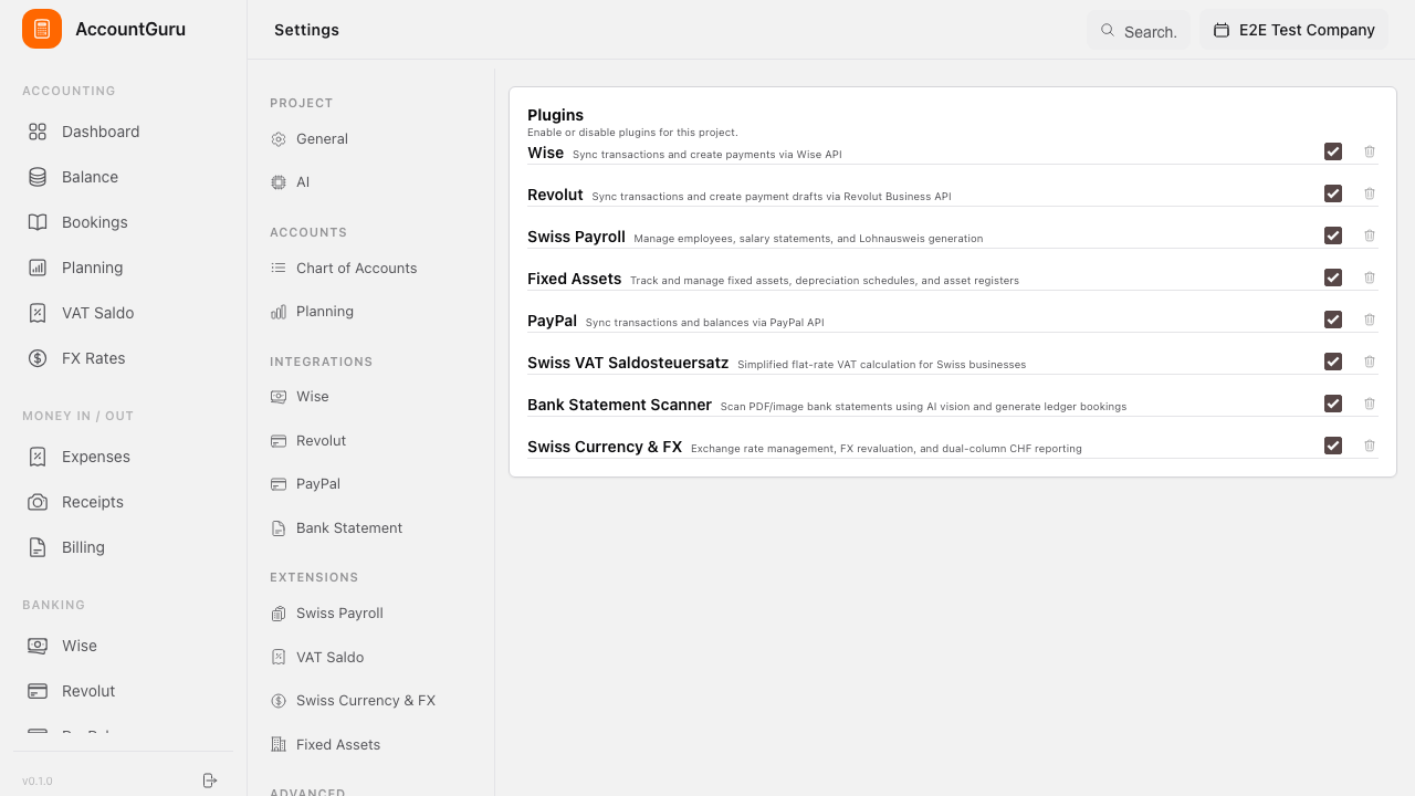 Plugin Settings